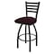 Holland Bar Stool Co 25" Swivel Counter Stool, Black Wrinkle, Canter Bordeaux Seat 41025BW005 - alternate 1